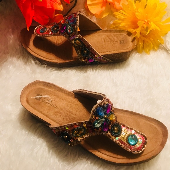 White Mountain Shoes - White Mountain 9 1/2 Jeweled Sandals